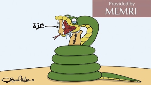  "Gaza" está atascada en la garganta de la serpiente israelí aferrada a "Palestina" (Al-Raya, Qatar, 19 de mayo, 2021)