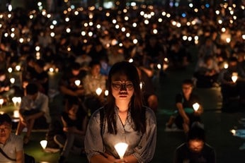 Vigilia en Victoria Park el 4 de junio, 2018, en Hong Kong. (Fuente: Anthony Kwan)