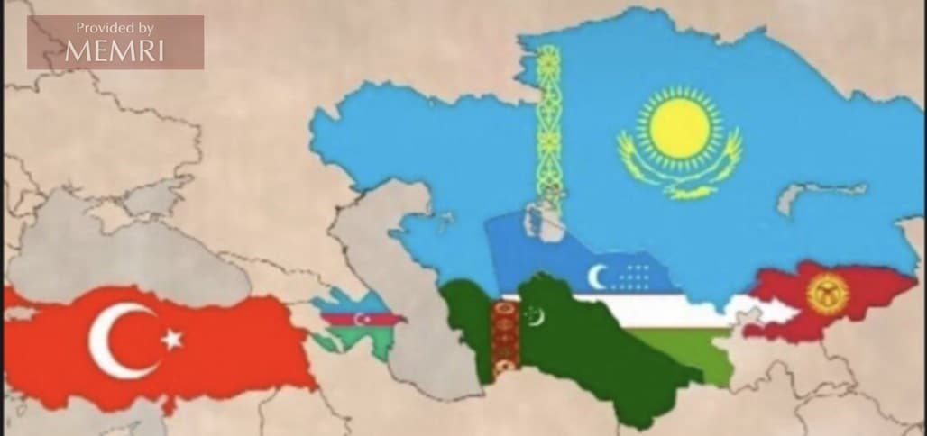 Mapa que muestra el neo-otomanismo desde Turquía a través del sur del Cáucaso hasta la región de Asia Central.