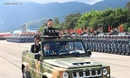 Desfile militar del presidente chino Xi Jinping. (Fuente: Xinhuanet.com)