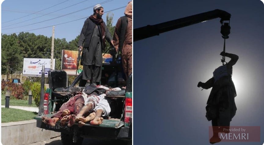 En Herat, los métodos de castigo de los talibanes en el año 2021, tal como lo tuiteó el periodista Wajed Rohani.[13]