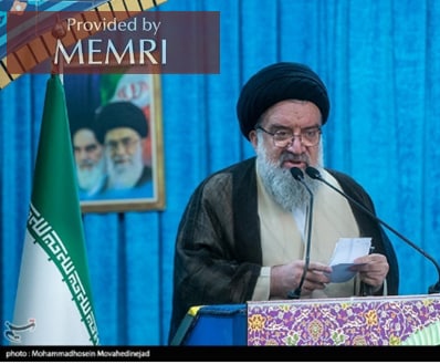Ayatolá Ahmad Jatami, predicador de los viernes en Teherán (Fuente: Tasnim, Irán, 8 de julio de 2022)