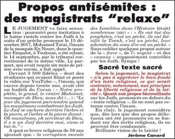 El informe Le Canard Enchaine; el texto citado arriba está señalado en rojo.