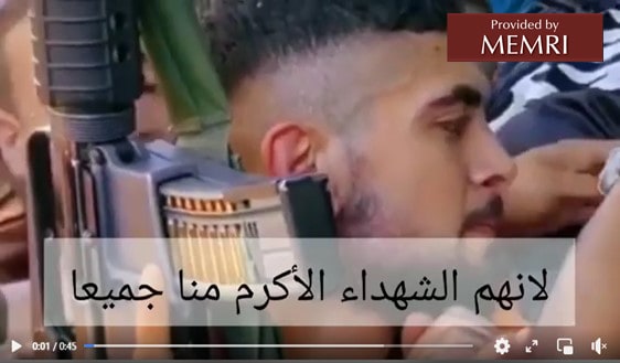 El video publicado en la página Facebook de la escuela muestra a Ibrahim Al-Nabulsi: "Los mártires son más honorables que todos nosotros".