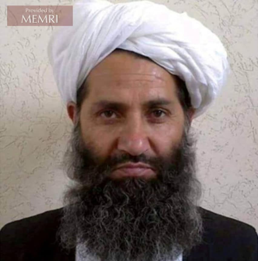 La foto del mulá Hibbatullah Akhundzada que fue publicada por los talibanes afganos