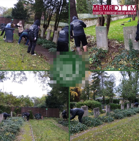 A collage of people working in a cemeteryDescription automatically generated