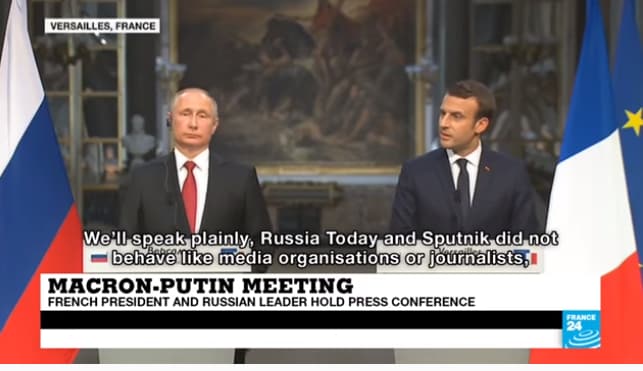 Macron attacks RT Sputnik