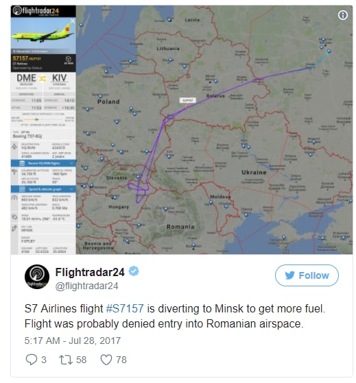 Rogozin flight diversion