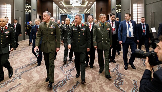 Description: Трехсторонняя встреча начальников генеральных штабов России, Турции и США в Анталии